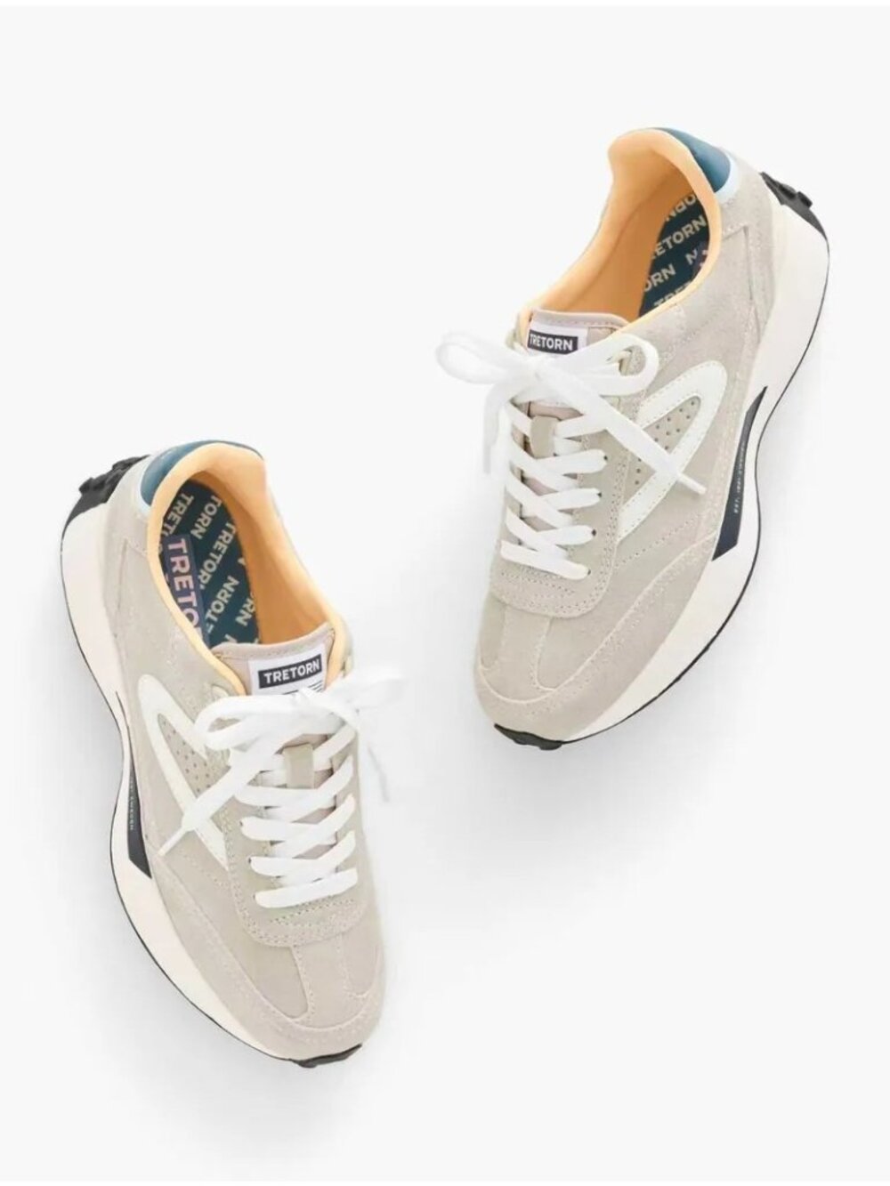 Tretorn Katie Sneakers Women Size 8 Medium Beige White Suede Leather